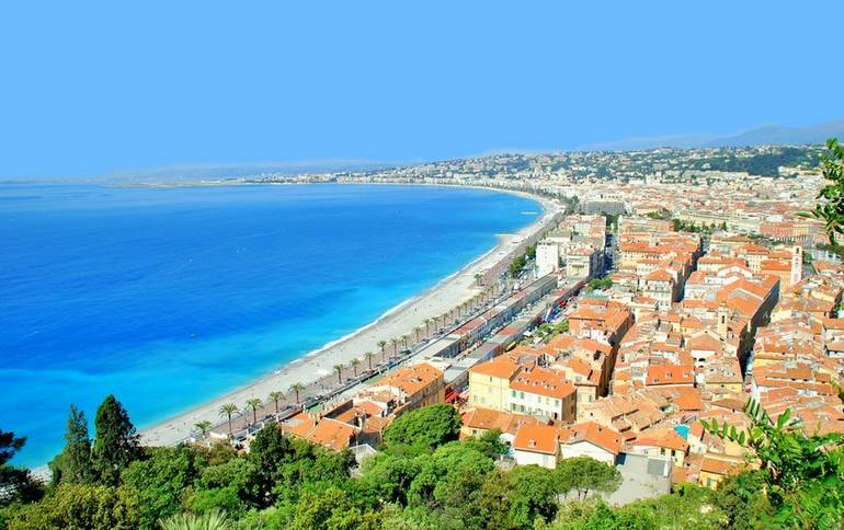 View over popular French beach resort Cap d'Agde